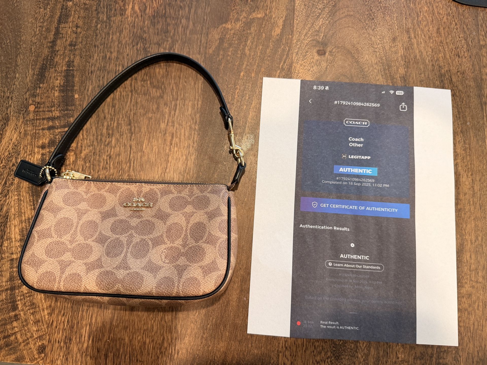 Coach Nolita 19 Shoulder Bag In Signature Canvas Gold/Tan/Black. 100% Authentic! Like New!