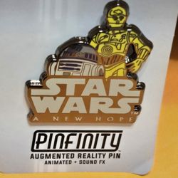 Disney Star Wars R2-D2 & C3PO Augmented Reality Enamel Metal Pin Badge 