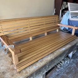 OAK PORCH SWING 60” Wide With Chain $400