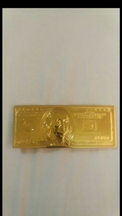 100 $bill belt buckle