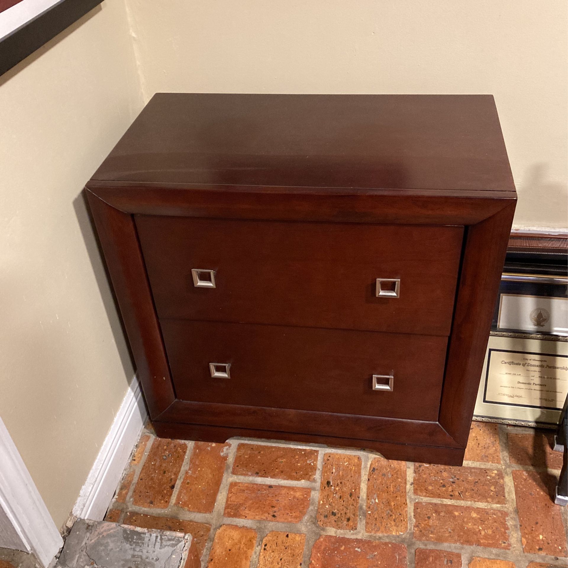 Small Two Drawer Cabinet Or Nightstand For Sale 