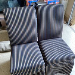 Upholstered Decorative End Table / Dining Table Accent Chairs (2 Pc Set) - Custom Made (Never Used)