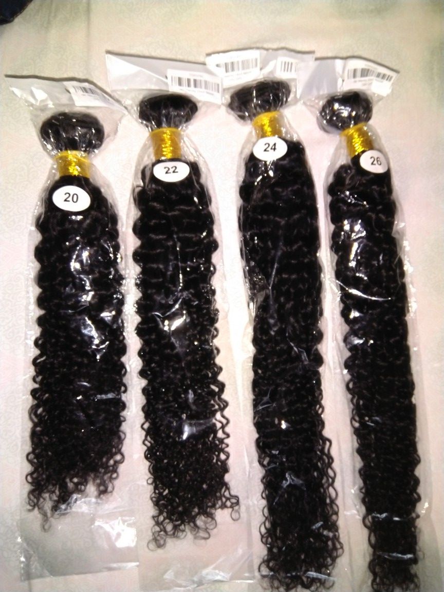 🥰🤩 MALAYSIAN CURLY HAIR 4 BUNDLES 👌👌💯 % HUMAN HAIR 🥰 GOOD DEAL EVER 👌