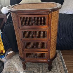 Vintage Vietnamese Spindle Rattan dresser