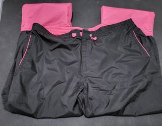 🖤🩷 St. John’s Bay Active – Women’s Black & Pink Convertible Track Pants (XL)