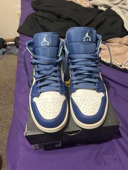 Air Jordan 1 mid mystic navy/mint foam white blue marine mystic