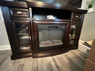 Electric wood fireplace