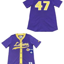 Los Angeles Lakers Starter Purple Baseball Jersey Men’s Small & Medium New
