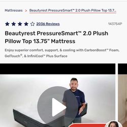 Brand New Beautyrest Pressuresmart Mattress With 2 Box Springs 