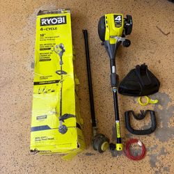 RYOBI 4-Stroke 30 cc Attachment Capable Straight Shaft Gas Trimmer