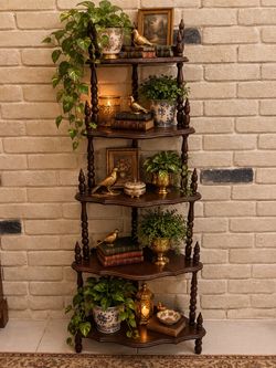 Vintage Victorian Style 5 Tier Spindle Etagere Shelf