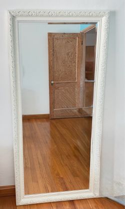French country mirror in white