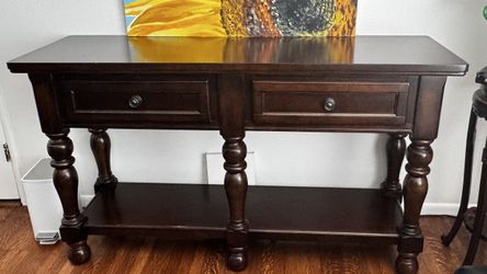 Moving Sale — Dark Wood Buffet Table with Drawers — Like New