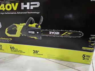 RYOBI 40V HP Brushless 16 in. Battery Chainsaw with 4.0 Ah Battery and Charger