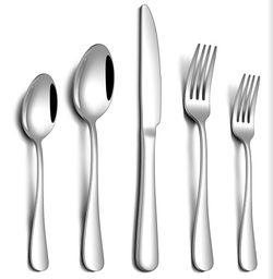 Set of 60 stainless steel spoons forks knives