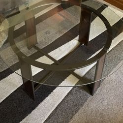 3pc Glass Tables With Lamps
