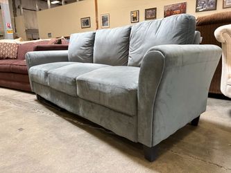 LIFESTYLE SOLUTIONS Blue-Grey Microplush 3 Seat Sofa