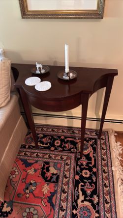 Two tall end tables
