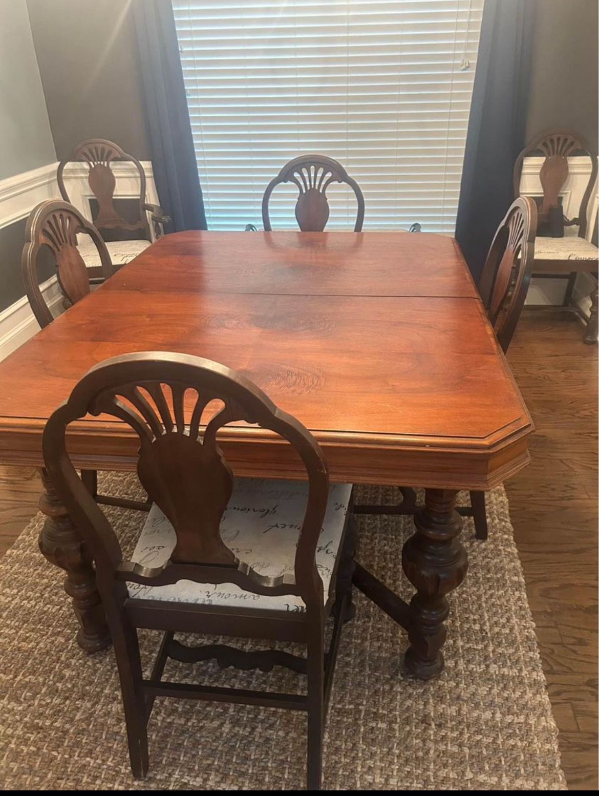 Antique Dining Room Table With Chairs And Buffet 