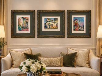 Three Antique Collectable Masterpiece Watercolor Paintings Signed by Artist🌷$300 set of Three