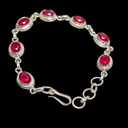 Ruby Silver Bracelet