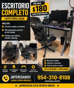 Escritorio y silla gamer en perfecto estado
