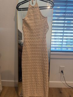 Cream crochet coverup