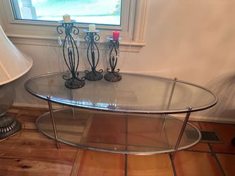 Glass coffee table