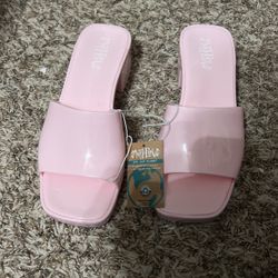 Baby Pink Silicone Platform Heels