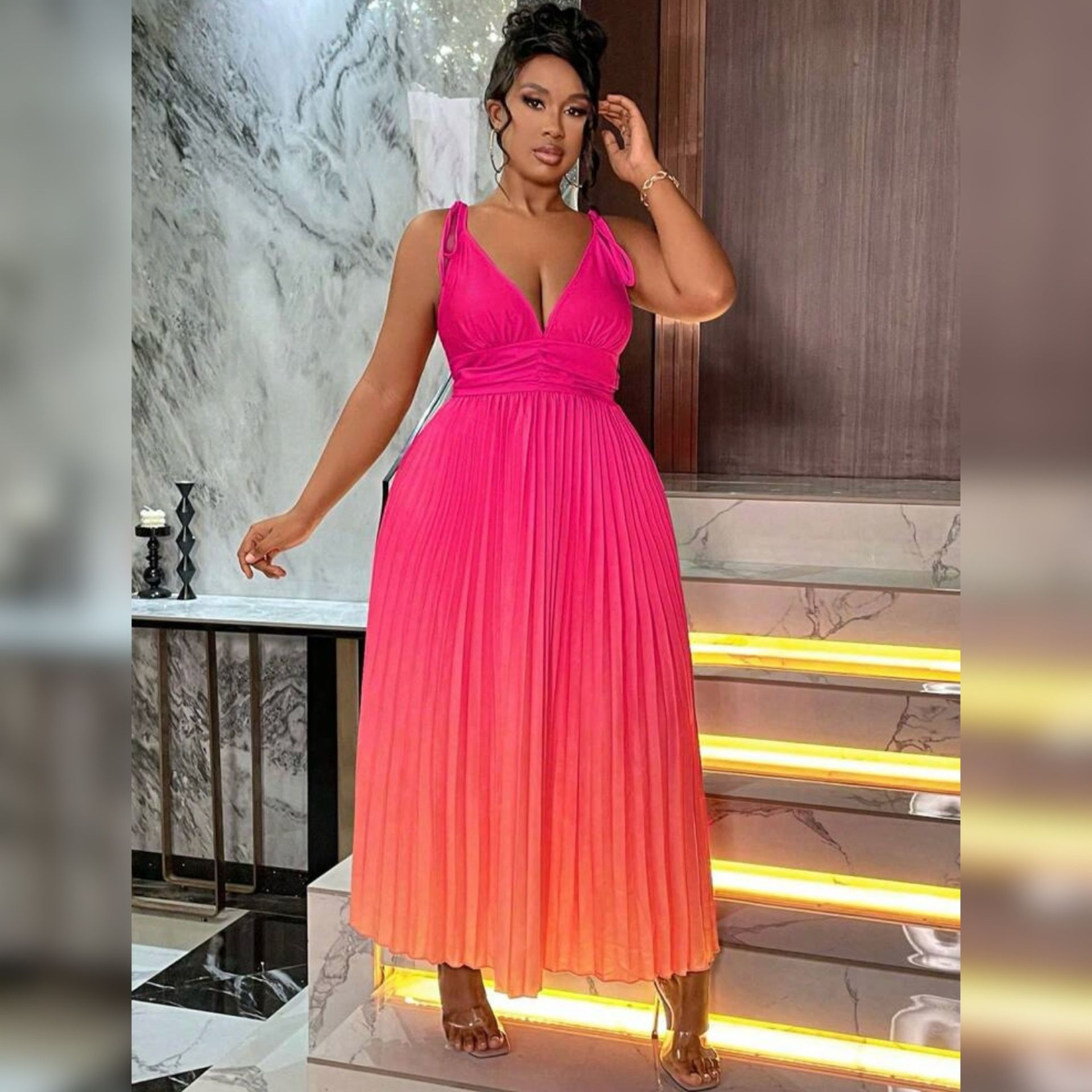 Pink And Orange Ombré Dress