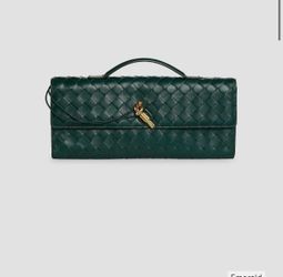 Bottega Veneta Knot Lock Leather Top-Handle Bag Green