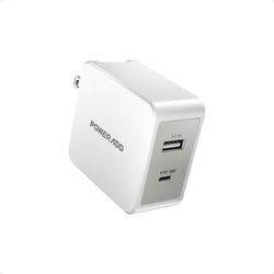 USB C Wall Charger,POWERADD 30W Dual Port Type C Charger with PD18W and Foldable Plug EnergyCharger PD II Compatible with MacBook, iPad Pro, iPhone 12