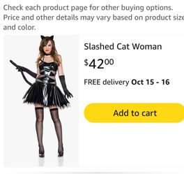Cat Woman Costume $20 NEW (XS,S/M, M/L)