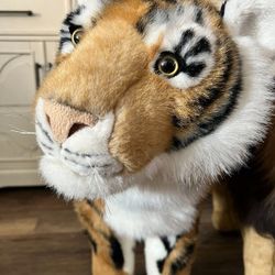 Giant 36” Long FAO Schwarz TIGER Plush Standing stuffed Animal