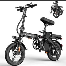 Foldable Electric Bike for Adults and Teens, Folding E-Bike with 750W Peak Motor, 14" Mini Ebike wit
