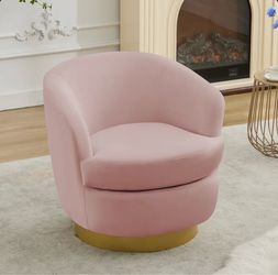 30" Wide Velvet Swivel Barrel Chair