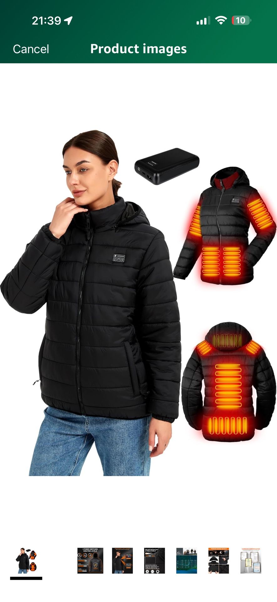 Heated Jackets for Women with 16000mAh Battery Pack Included, Electric Womens Heated Coat Hoodie for Winter