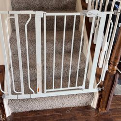 3 White Metal Baby Gate: 2 49-inch and 1 56-inch extra wide
