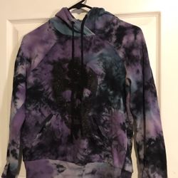 Alternative Teal And Purple Skull Hoodie