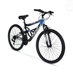 Hyper Bicycles 26" Shocker Mountain Bike, Adult Ages 14+, Black/Blue