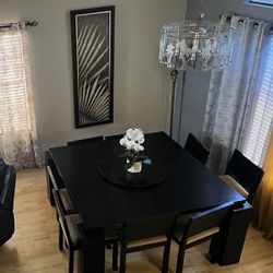 Black dining Table With 8 Chairs 