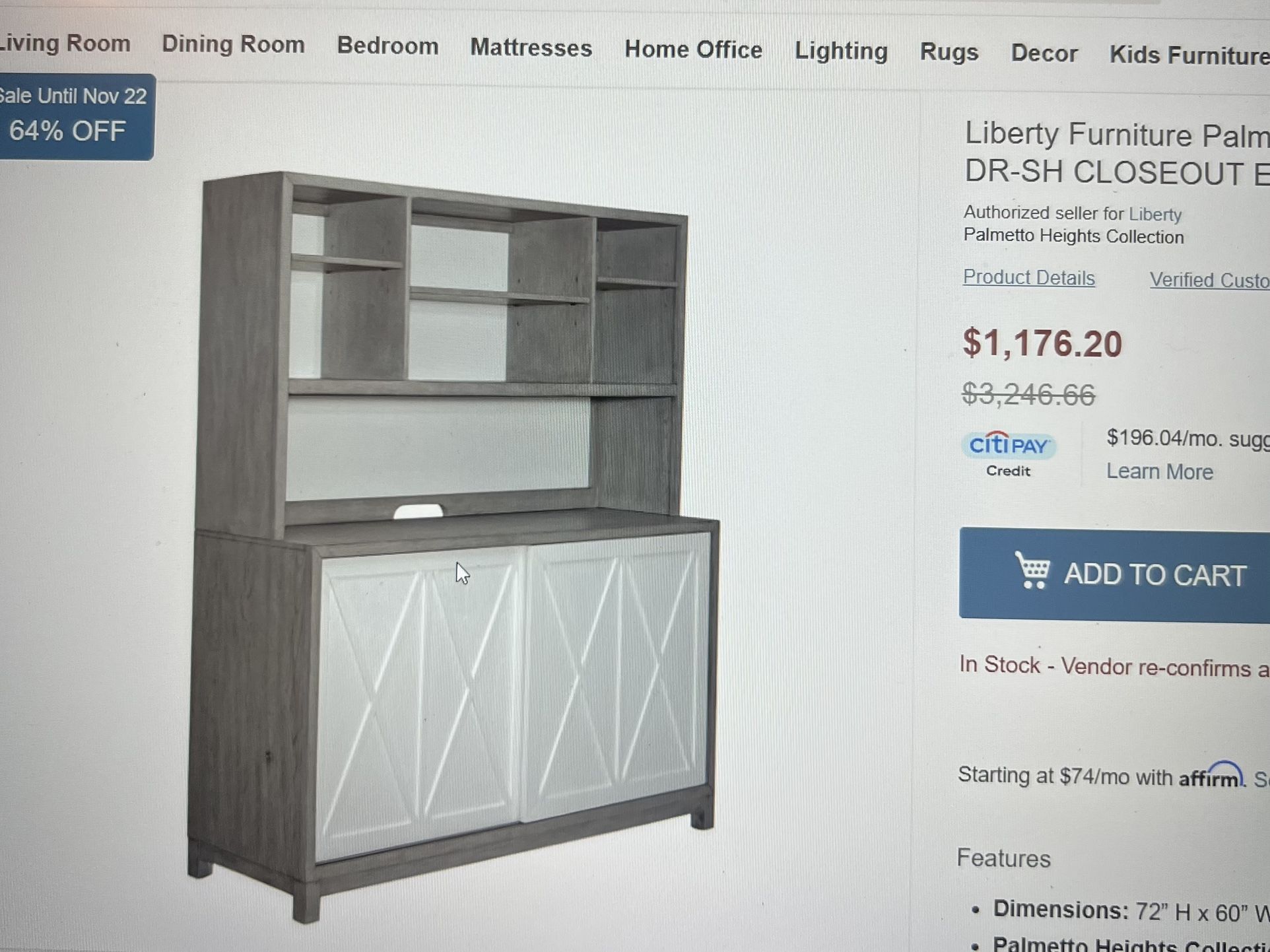 Palmeto Heights Server Hutch