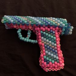 Posable Blue And Pink Kandi Rave Gun 