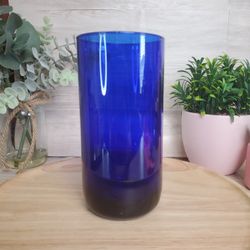 Modern Colbalt Blue Glass Vase 6" Tall X 3" Wide