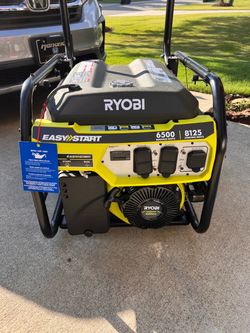 Ryobi generator, 6500 watts capacity.