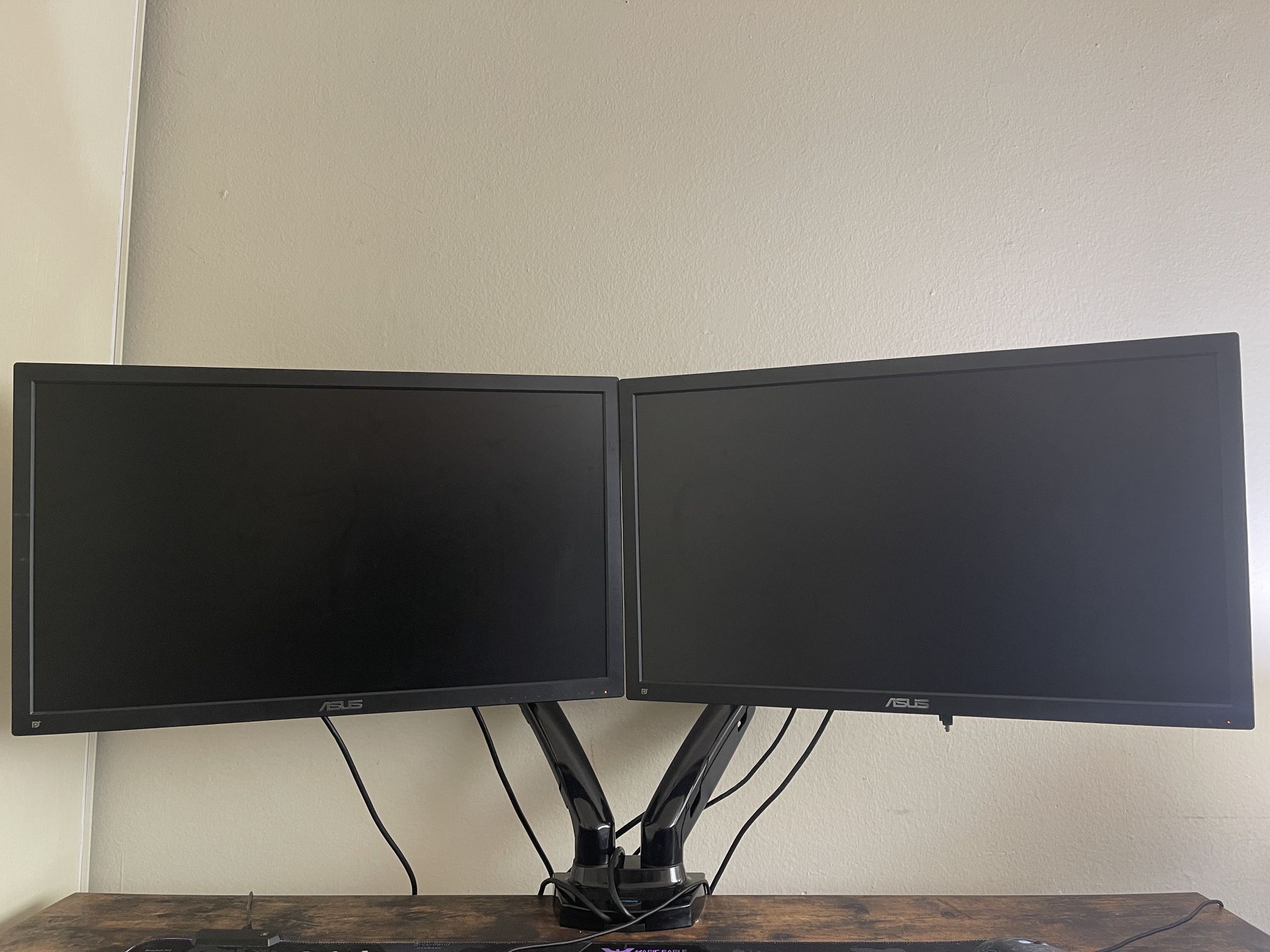 Dual Asus Gaming Monitors With Stand