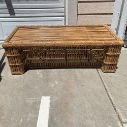 Rattan Bamboo Rectangular Coffee Table