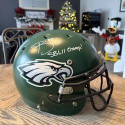 Trey Burton Autographed Eagles Helmet