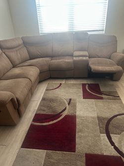 Large Sectional Recliner Sofa with Console