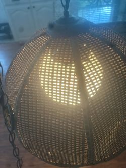 Vintage wicker hanging light